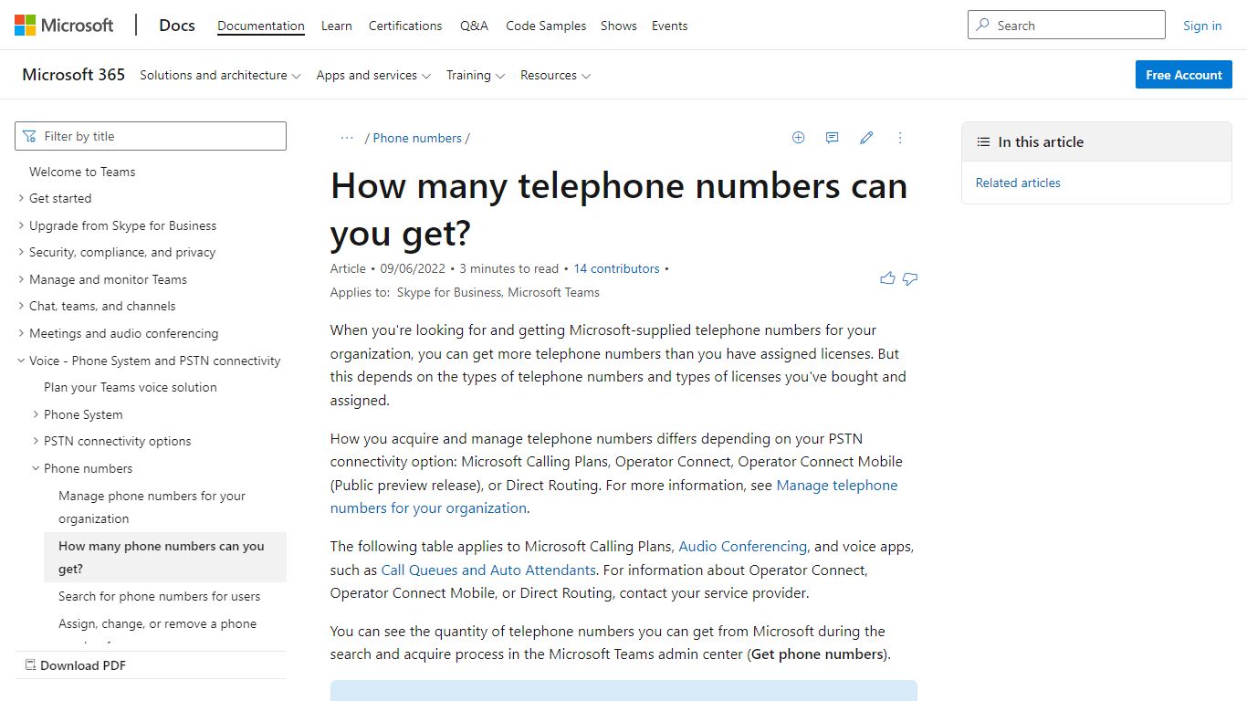 How many telephone numbers can you get? - Microsoft Teams